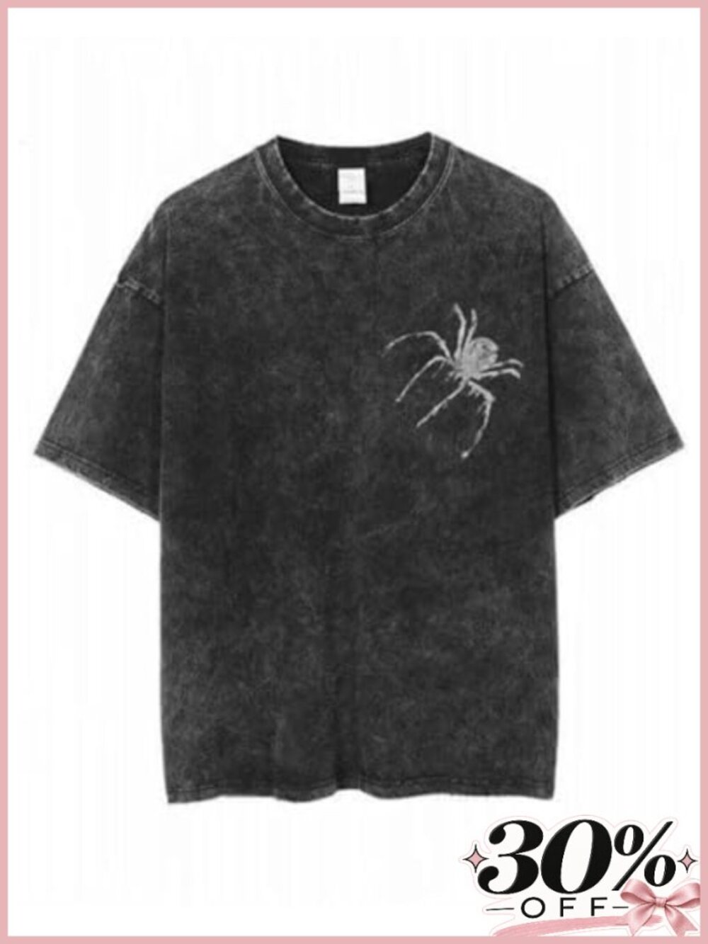Oversized Spider Graphic Cotton Crew Neck Short Sleeve Streetwear Tee